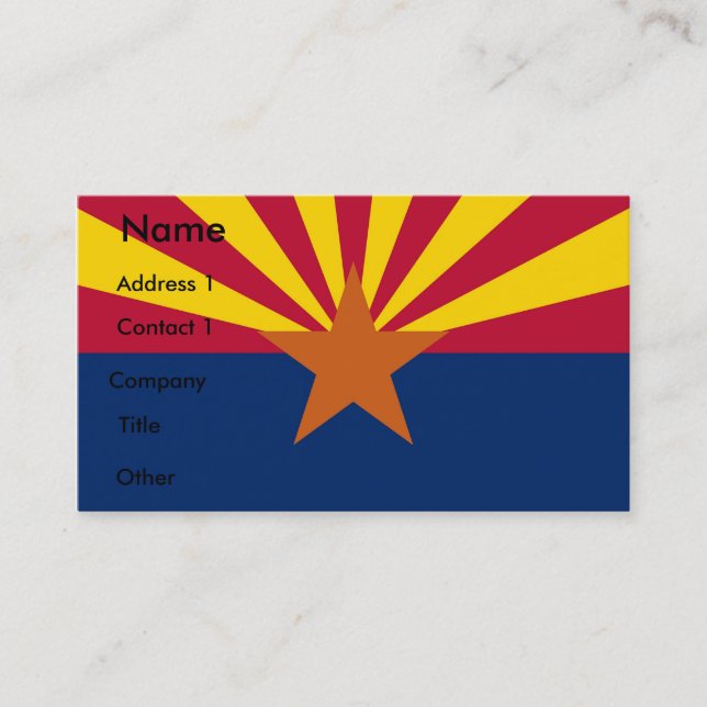Business Card with Flag of Arizona, U.S.A. (Front)