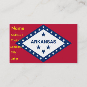 Business Card with Flag of Arkansas U.S.A.