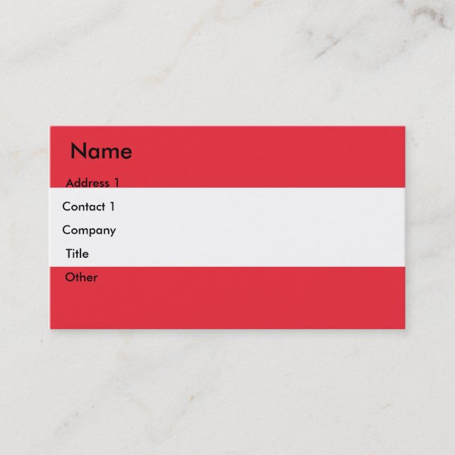 Business Card with Flag of Austria (Front)