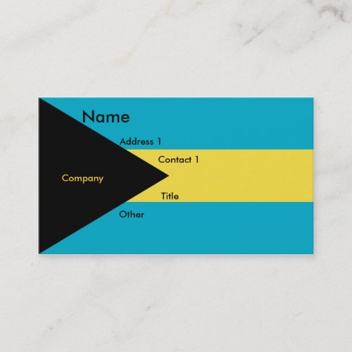 Business Card with Flag of Bahamas