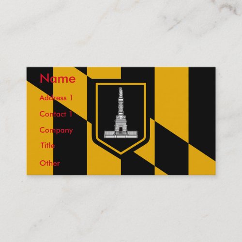 Business Card with Flag of Baltimore USA