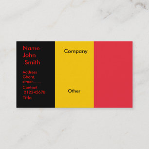 Business Card with Flag of Belgium