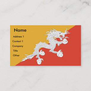 Business Card with Flag of Bhutan