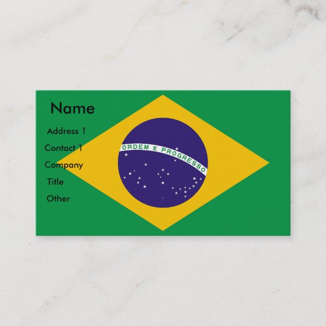 Business Card with Flag of Brazil (Front)