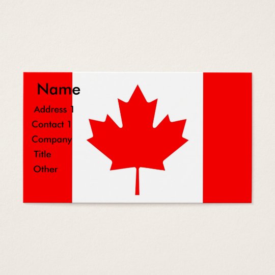 Business Card with Flag of Canada
