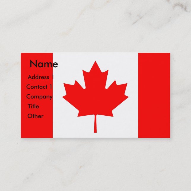 Business Card with Flag of Canada (Front)
