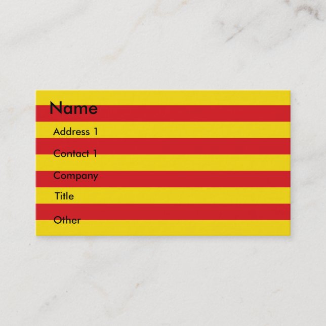 Business Card with Flag of Catalonia (Front)