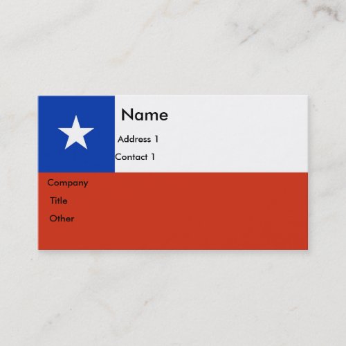 Business Card with Flag of Chile