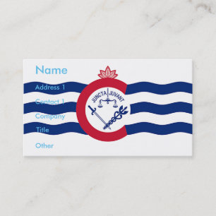 Business Card with Flag of Cincinnati, Ohio