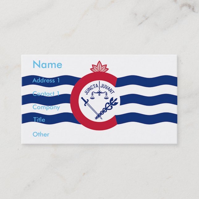 Business Card with Flag of Cincinnati, Ohio (Front)