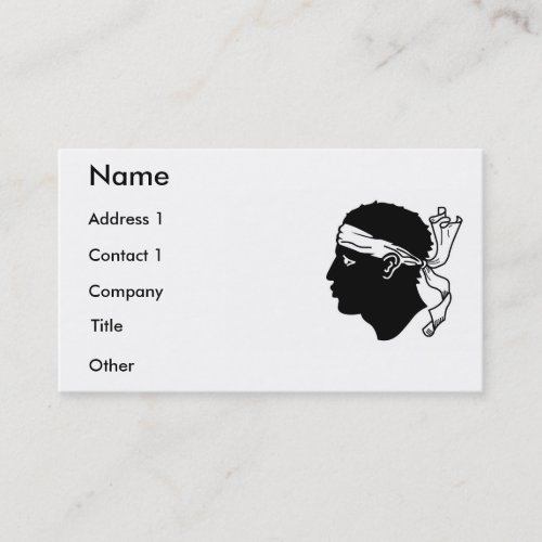 Business Card with Flag of Corsica France