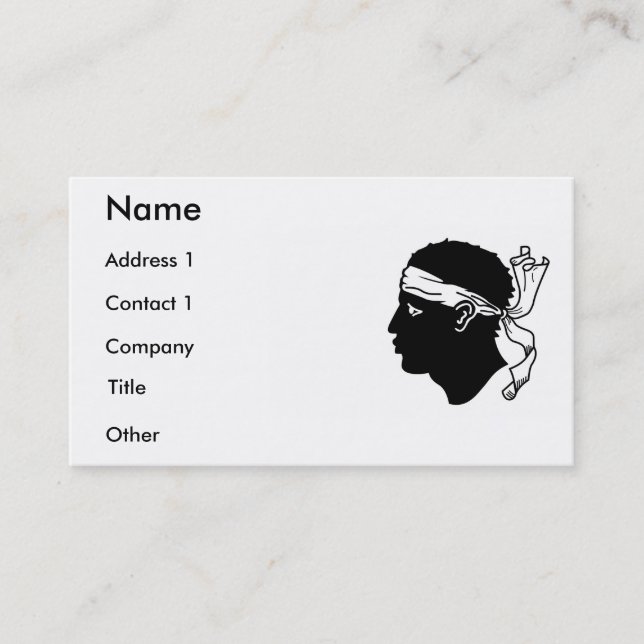 Business Card with Flag of Corsica, France (Front)