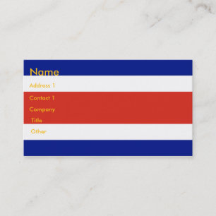 Business Card with Flag of Costa Rica