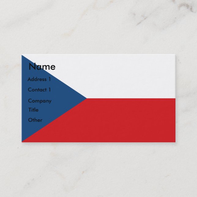 Business Card with Flag of Czechia (Front)