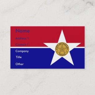 Business Card with Flag of Dallas, U.S.A.