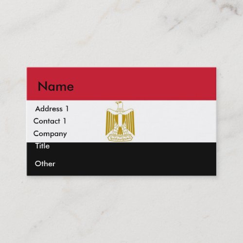 Business Card with Flag of Egypt