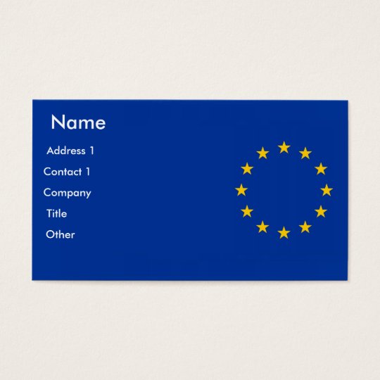 Business Card with Flag of European Union