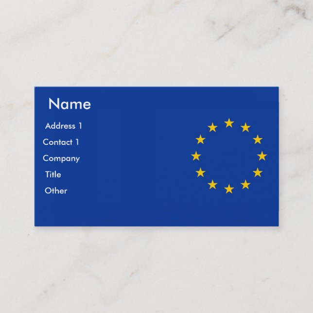 Business Card with Flag of European Union (Front)