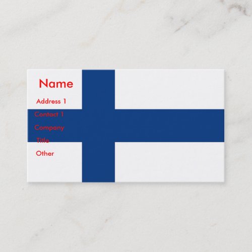 Business Card with Flag of Finland