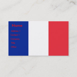 Business Card with Flag of France