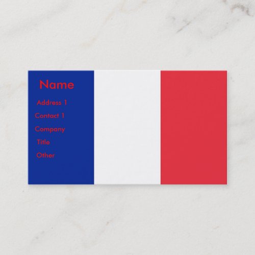 Business Card with Flag of France