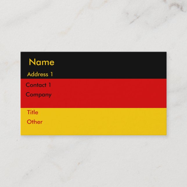 Business Card with Flag of Germany (Front)