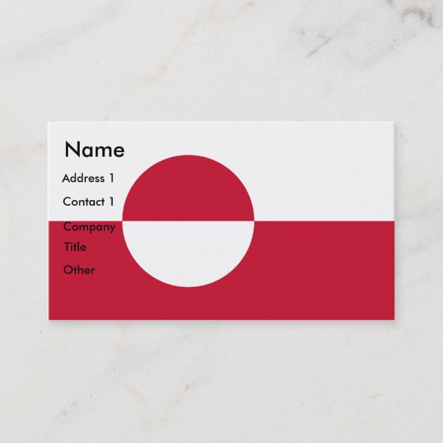 Business Card with Flag of Greenland (Front)