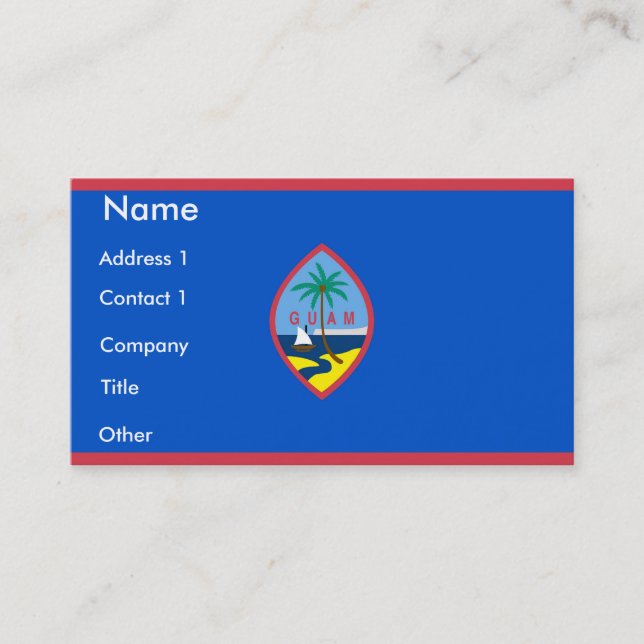 Business Card with Flag of Guam, U.S.A. (Front)