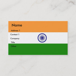 Business Card with Flag of India