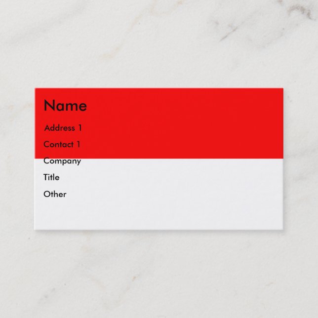 Business Card with Flag of Indonesia (Front)