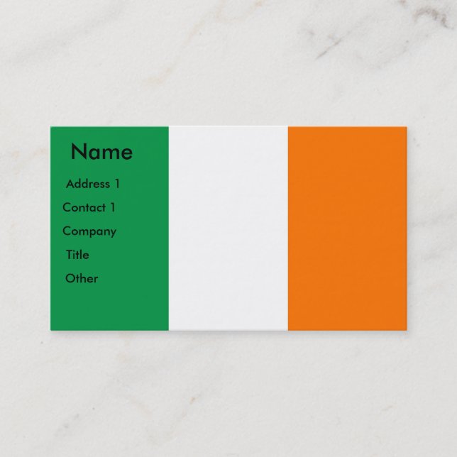 Business Card with Flag of Ireland (Front)