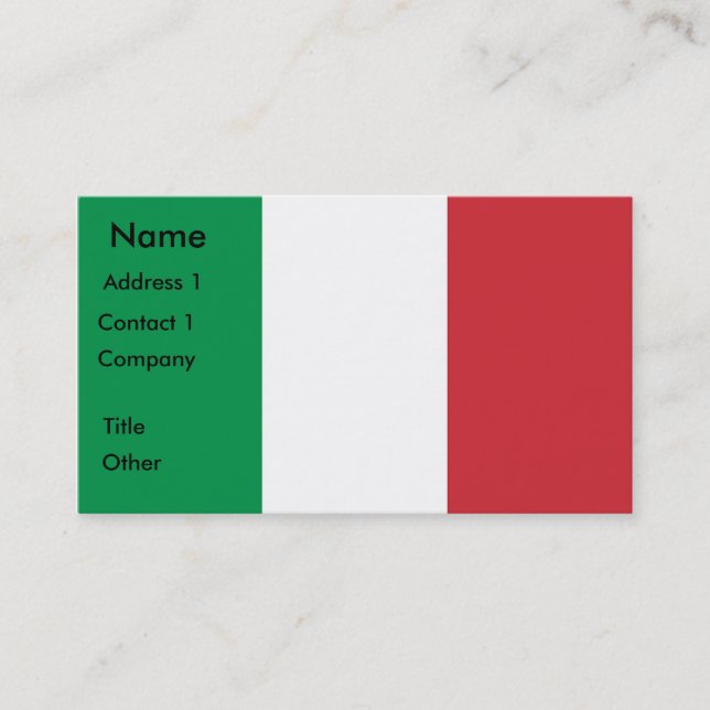 Business Card with Flag of Italy (Front)