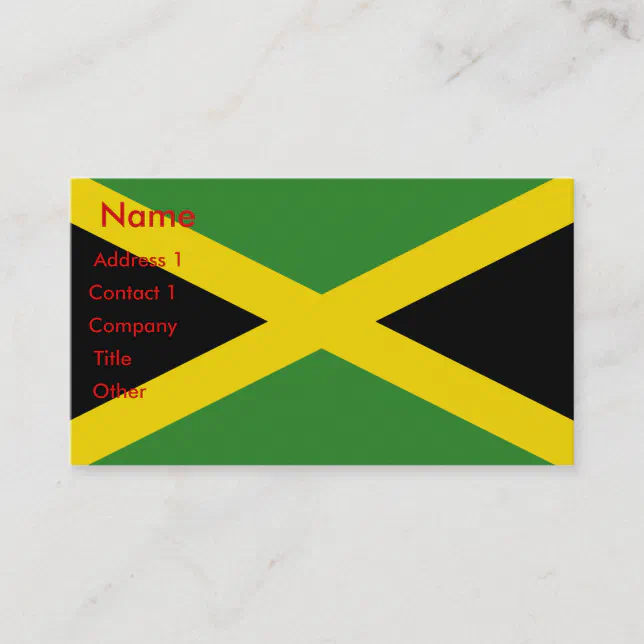 Business Card with Flag of Jamaica Zazzle