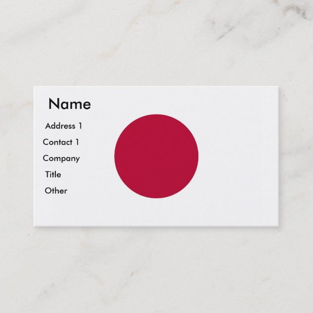 Business Card with Flag of Japan (Front)