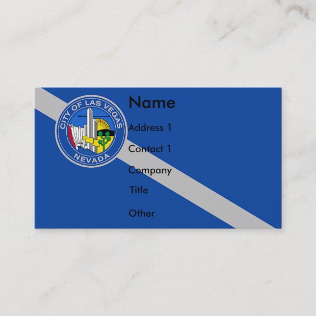 Business Card with Flag of Las Vegas, U.S.A. (Front)