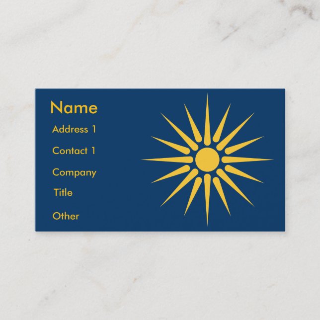 Business Card with Flag of Macedonia, Greece (Front)