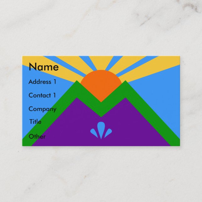 Business Card with Flag of Manitou Springs, USA (Front)