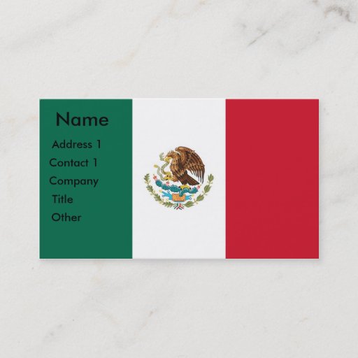 Customizable Business Card with Flag of Mexico