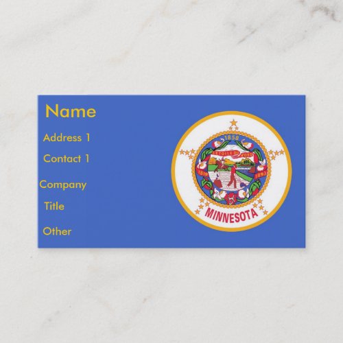 Business Card with Flag of Minnesota USA