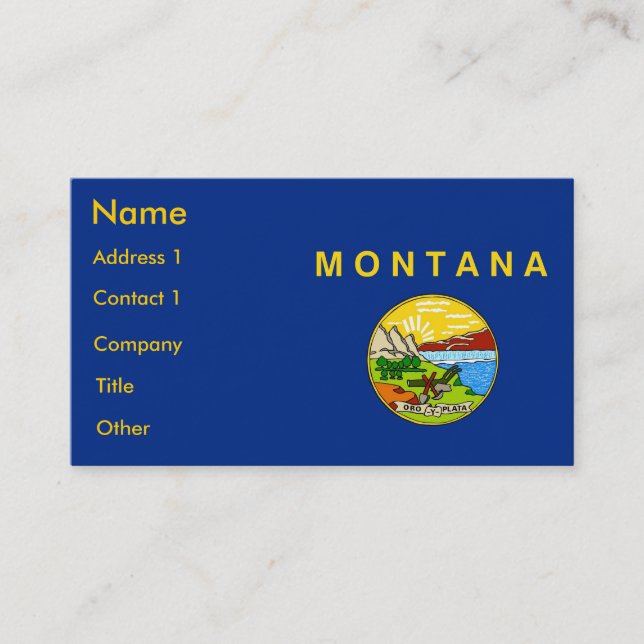 Business Card with Flag of Montana U.S.A. (Front)
