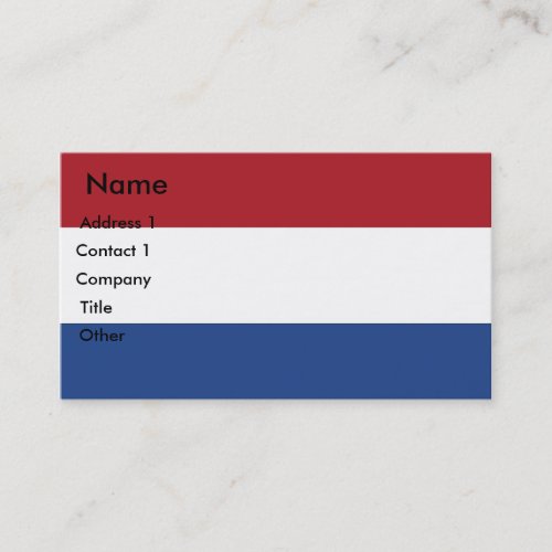 Business Card with Flag of Netherlands