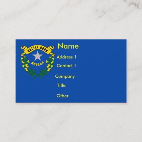 Business Card with Flag of Nevada USA