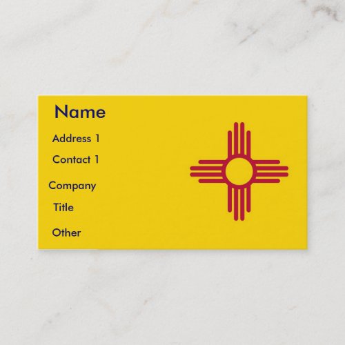 Business Card with Flag of New Mexico USA