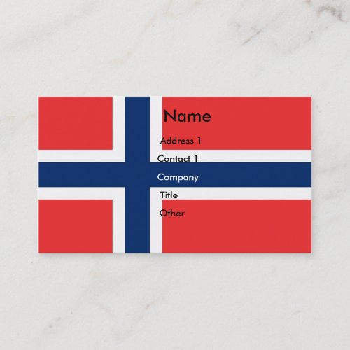 Business Card with Flag of Norway