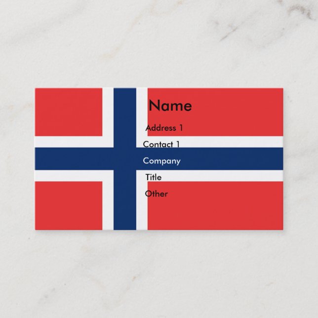 Business Card with Flag of Norway (Front)