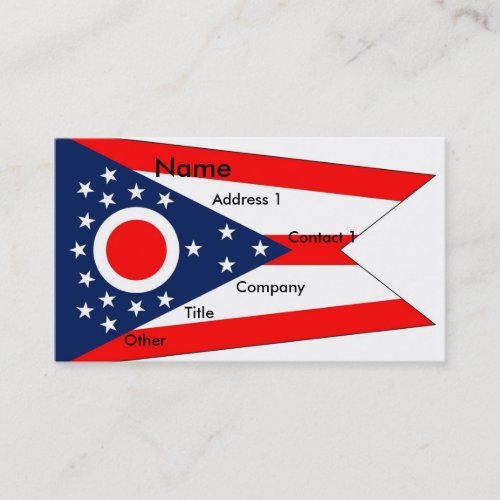 Business Card with Flag of Ohio USA
