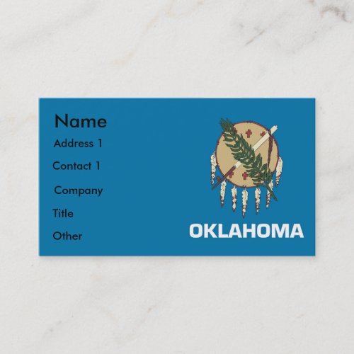 Business Card with Flag of Oklahoma USA