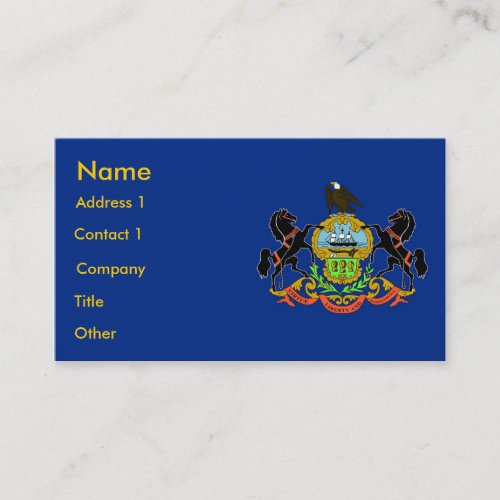 Business Card with Flag of Pennsylvania USA