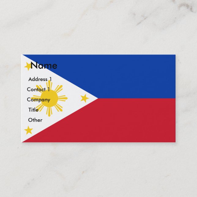 Business Card with Flag of Philippines (Front)