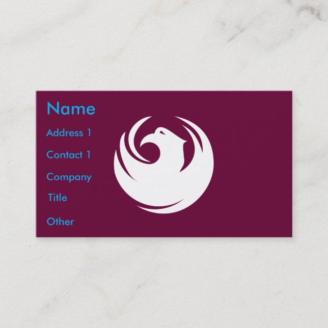 Business Card with Flag of Phoenix City, Arizona (Front)